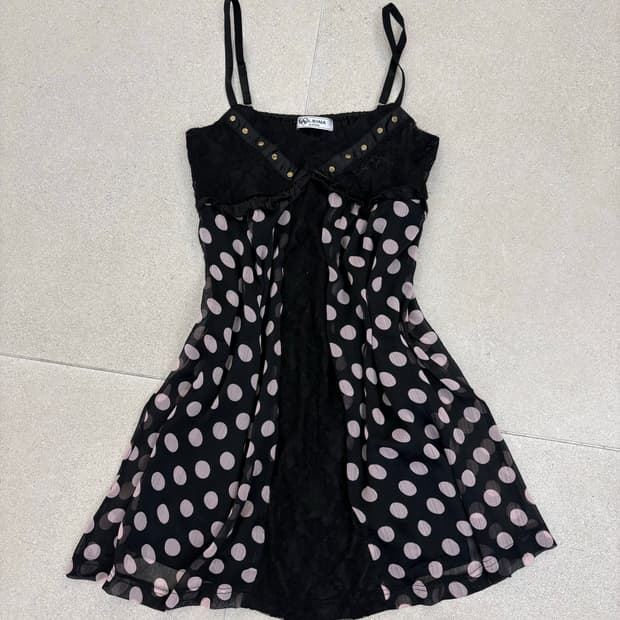 도트 레이스 갸루 원피스
