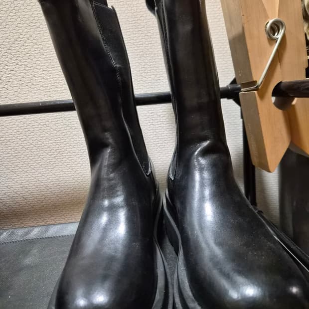 리얼소가죽  미들부츠