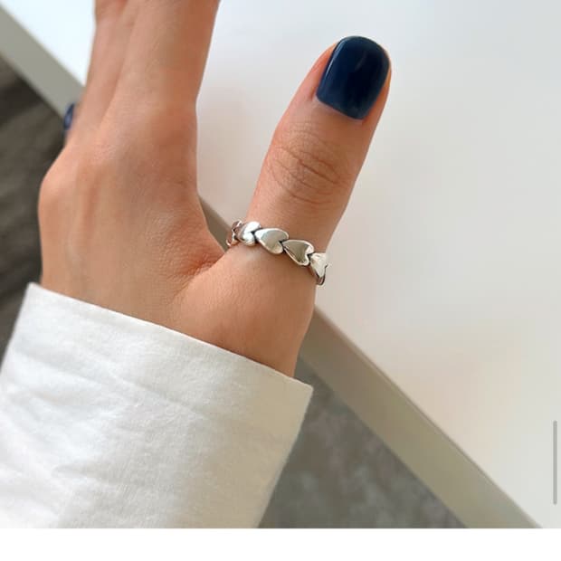 하트 길이 조절 연결 반지