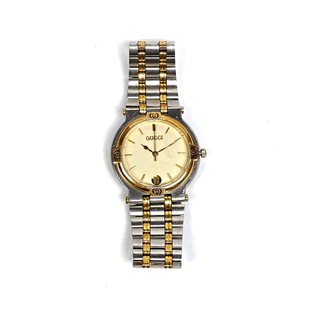 구찌 9000 인터로킹 콤비 시계 흰판