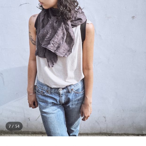 모노프리베 Textured Square Long Scarf