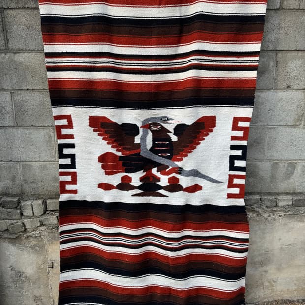 빈티지 멕시코 멕시칸 러그 블랑켓