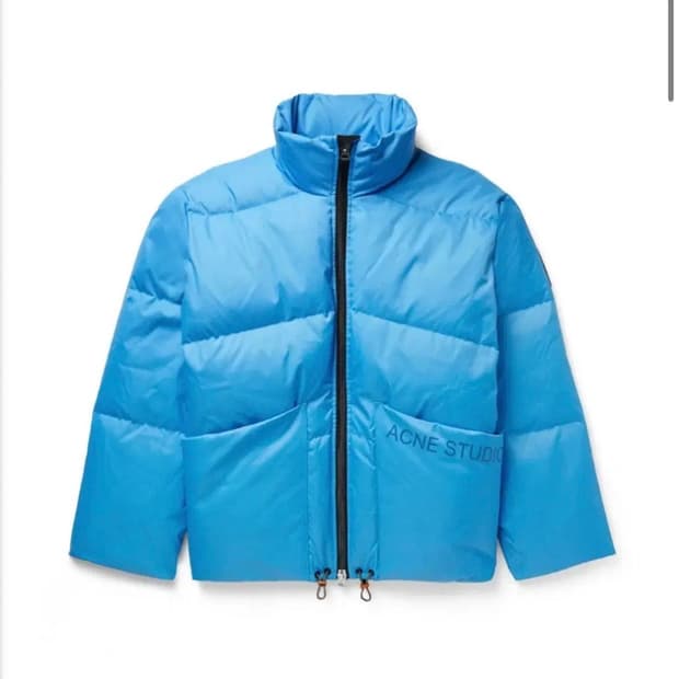 새상품) 아크네 스튜디오 오버사이즈 로고 패딩 블루