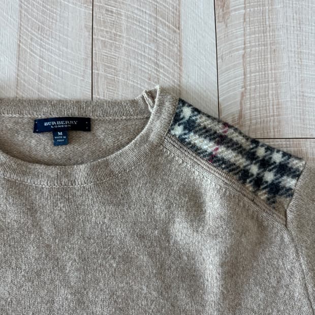 버버리 런던 램스울 니트 M 베이지