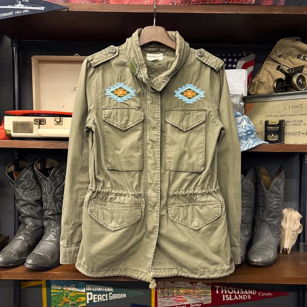 00s 데님 앤 서플라이 아즈텍 비즈아트 M-65 필드자켓 N1228