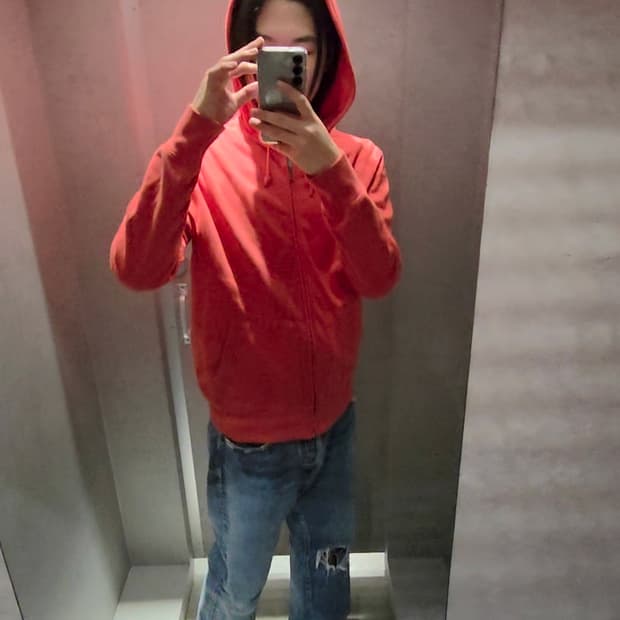 빈티지 갭 레드 후드집업