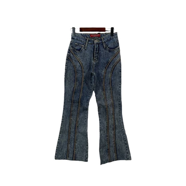 [VTG] 빈티지 워싱 절개 디테일 부츠컷 데님팬츠