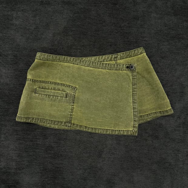 빈티지 레이어드 랩 미니 스커트