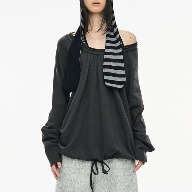 세릭 Round Hem String Top, Lace Slip Dress