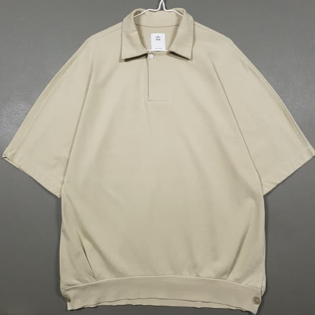 XL) 폴리테루 신형 21ss 루즈 럭비 셔츠 반팔 카라티 베이지 4