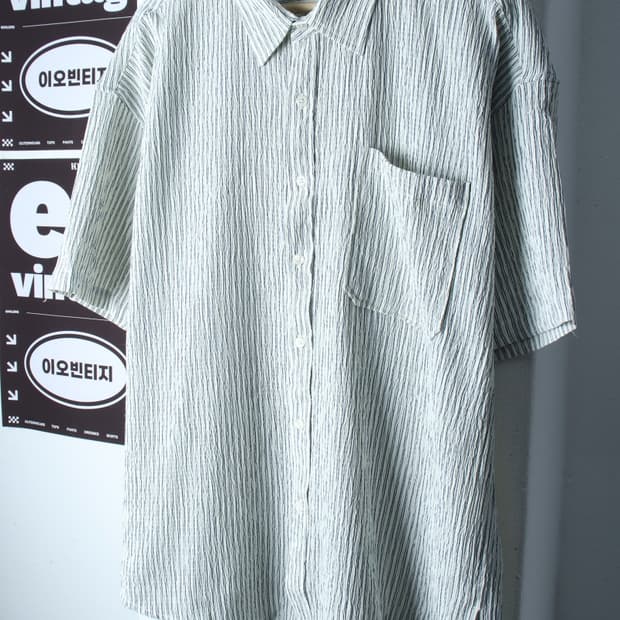 (L-XL) 엘엑스티 반팔 카라 티셔츠 셔츠 남방 시어서커-H36879