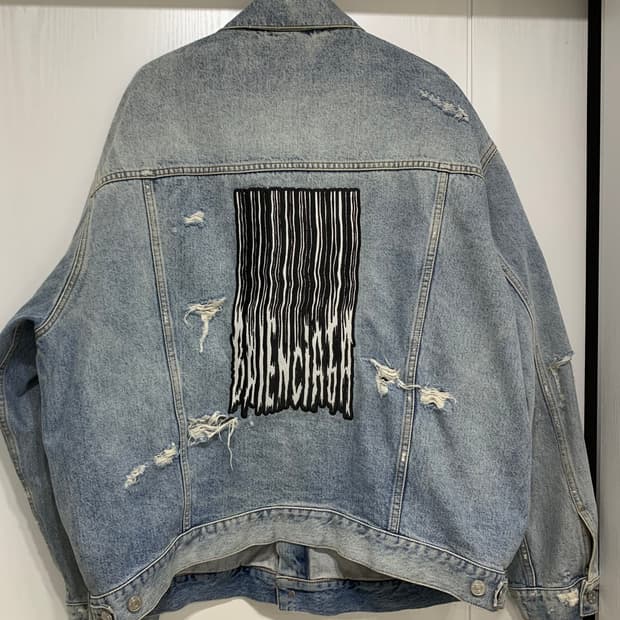 [S]발렌시아가 바코드 데님 자켓 청자켓