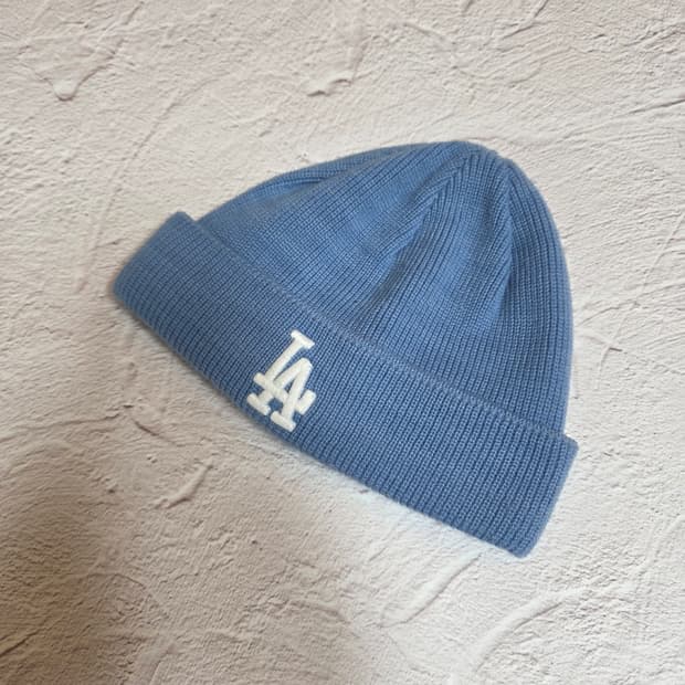 LA 다저스 베이직 니트 숏 비니 하늘색