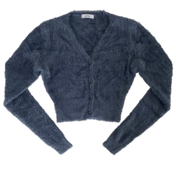 애즈온 마카롱 가디건 블루 그린