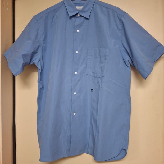 [M] 나나미카 윈드셔츠 반팔 숏슬리브 삭스 블루 nanamica