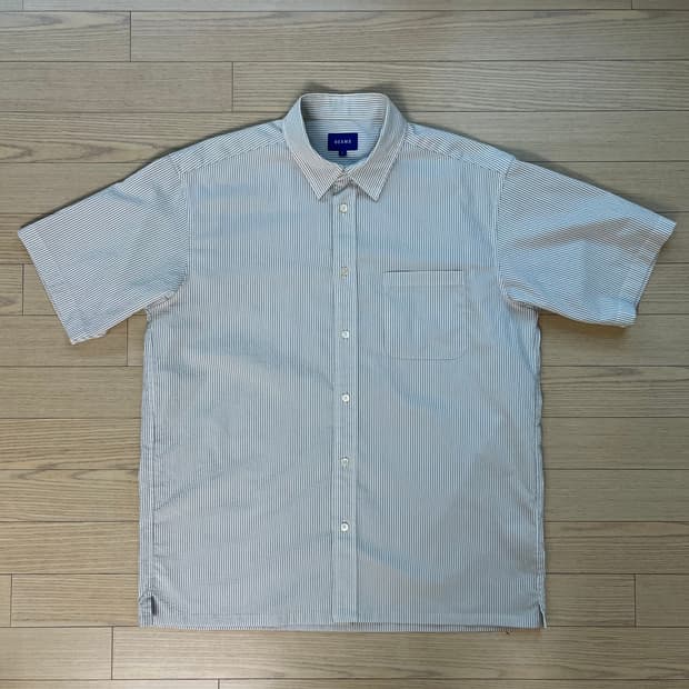 L)빔즈 스트라이프 시어서커 반팔셔츠