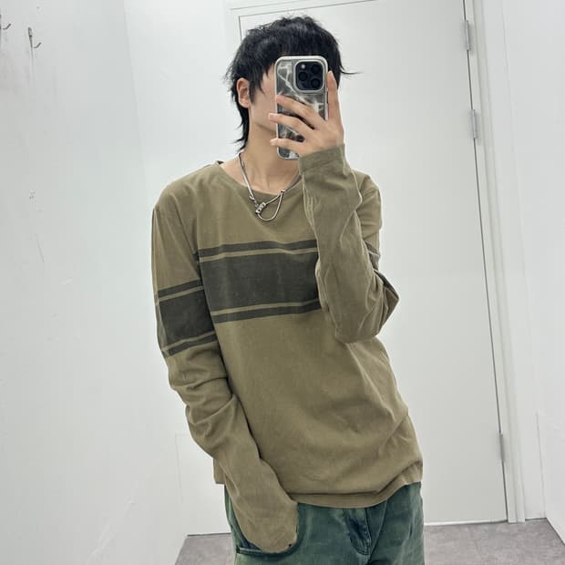 FRJ jeans stripe khaki long sleeve 