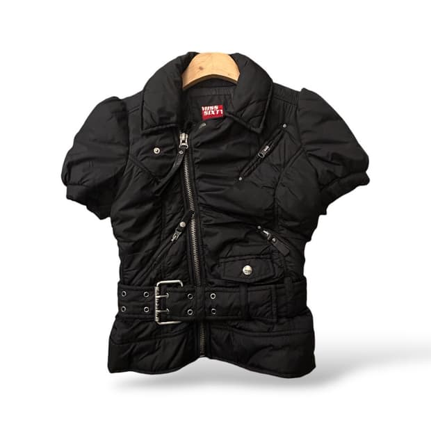 miss sisty 미스식스티 퍼프숄더 벨트 패딩자켓