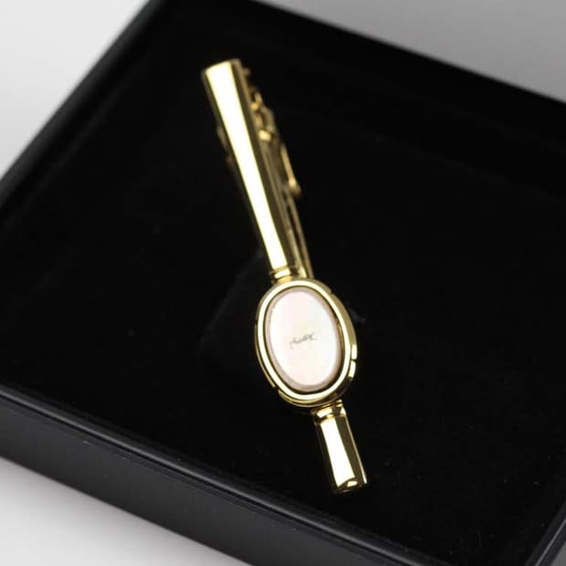 입생로랑 A등급 5.5cm 천연자개 남자 명품 넥타이핀 빈티지