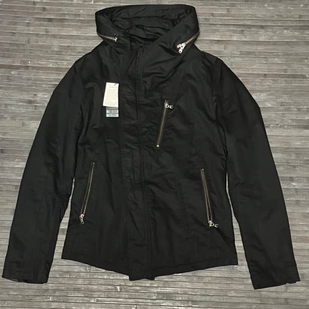 Asymmetric  zip hooded jacket