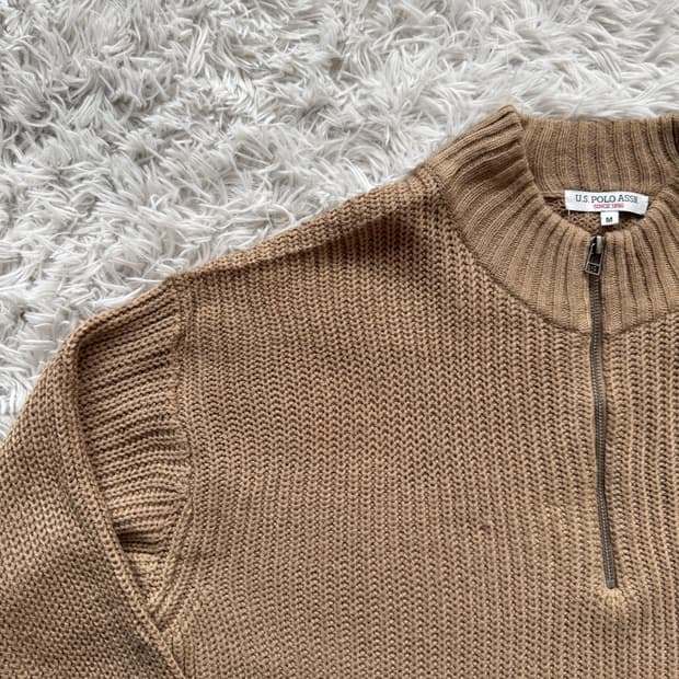 USPOLO ASSN 일본빈티지 반집업 니트 폴로 반집업니트 xl 105