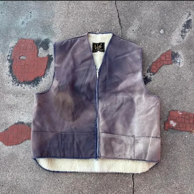 vintage vest sunfaded distressed