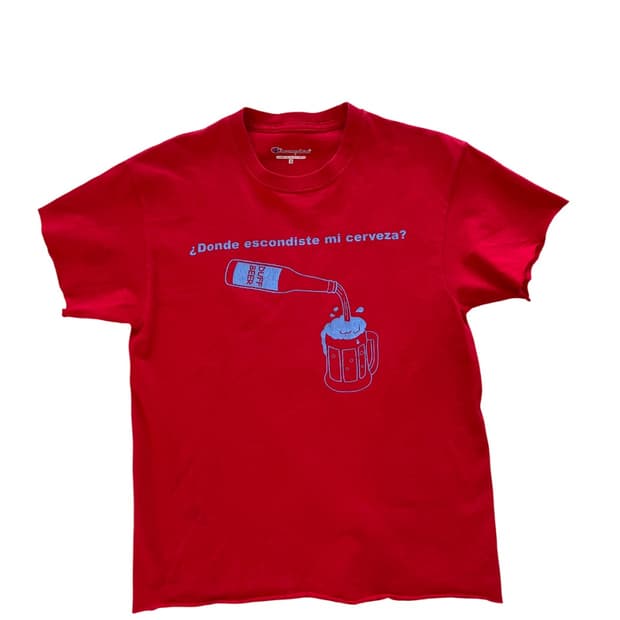 90s red beer tee
