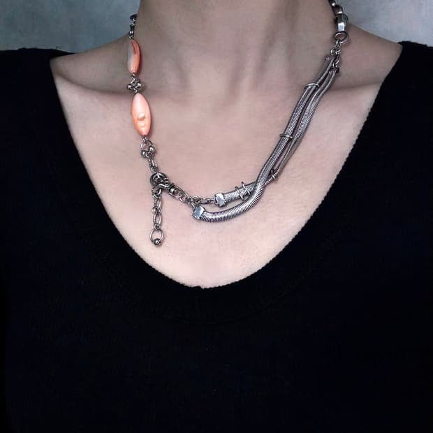 Orange Mix Chain Necklace