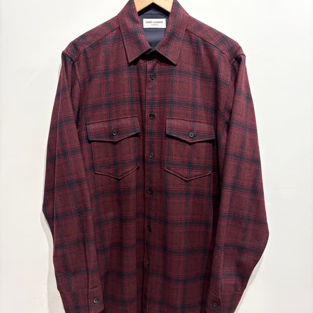 생로랑 보르도 플란넬 셔츠