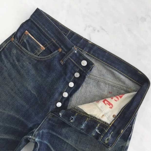 90s 리바이스 501 xx 워싱 인디고 셀비지 데님 팬츠 허리 31