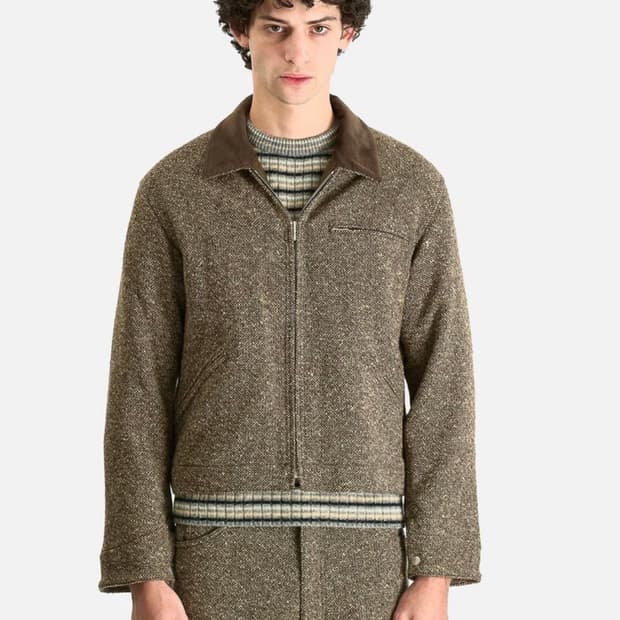 오라리 홈스펀 트위드 집 블루종 