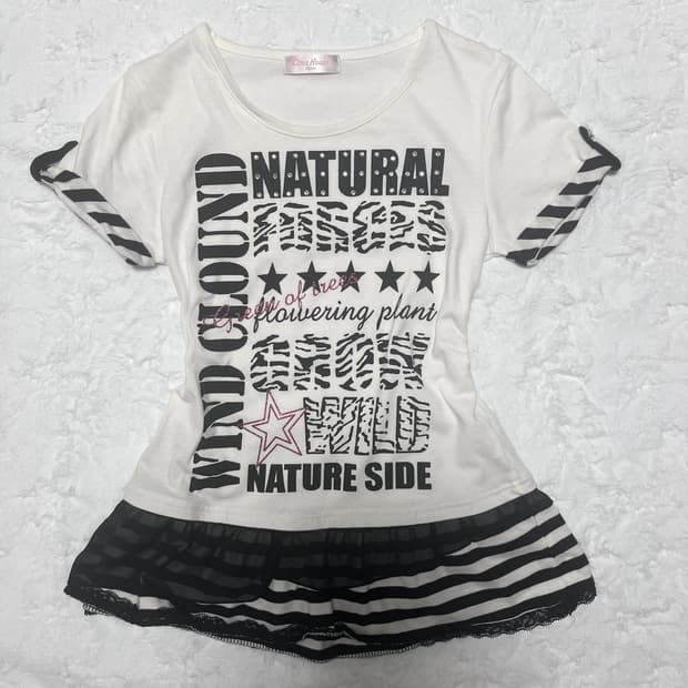 갸루 펑크 걀펑 지브라 탑