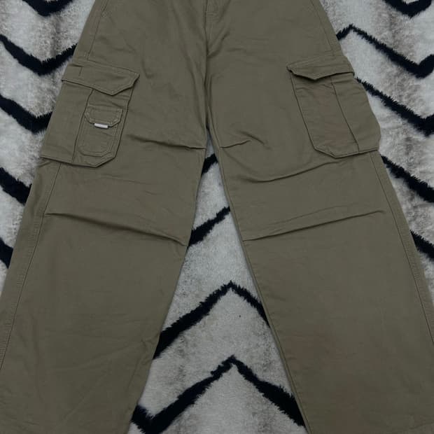 [S]OOT 빈티지 캔버스 와이드 카고 팬츠/베이지