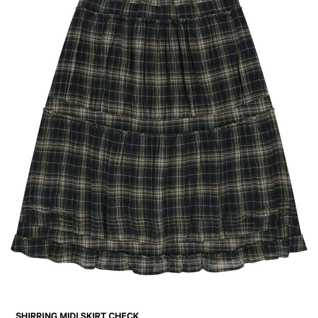 코이세이오 셔링 미디 SHIRRING MIDI SKIRT CHECK