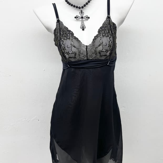 블랙페어리 레이스 시어 슬립