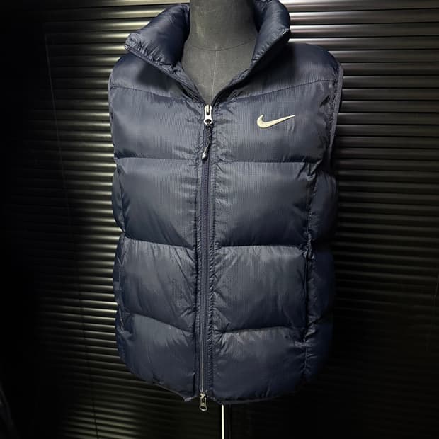 나이키 솜 패디드 패딩 조끼 남색 네이비 스우시 L 100 여자 여성