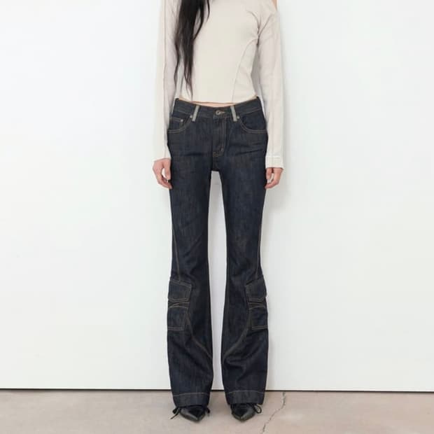 보헴서 SELVEDGE CARGO BOOTCUT