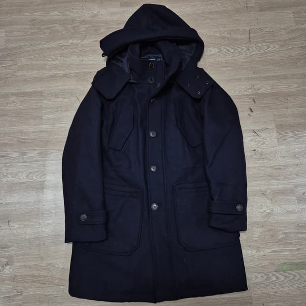 레노마 옴므 남성 클래식 모직 후드 싱글 코트 L(100)