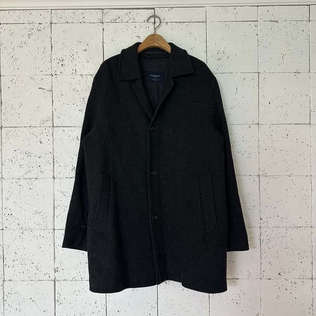 105 버버리 모직 코트 차콜