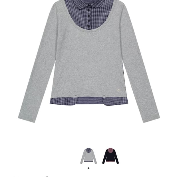 코이세이오 리버시블 칼라 롱슬리브 멜란지그레이 