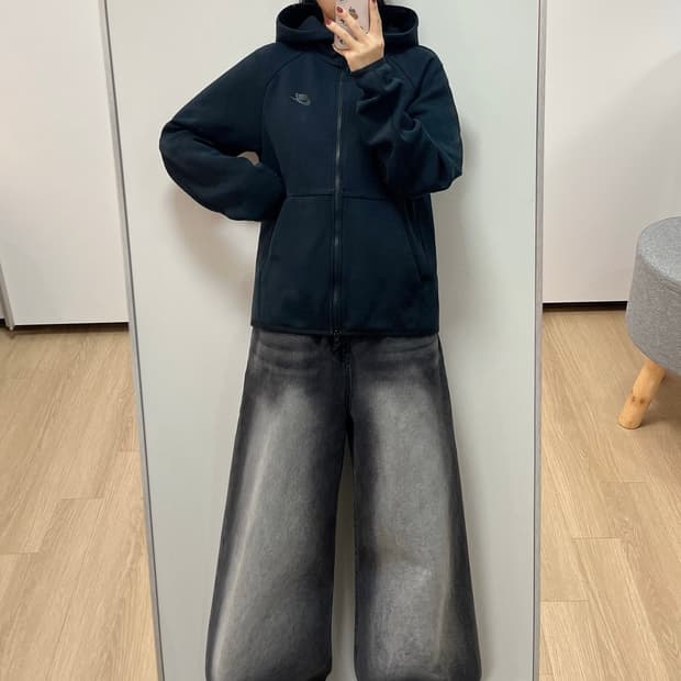 나이키 테크플리스 테크팩 윈드러너 블랙 후드집업