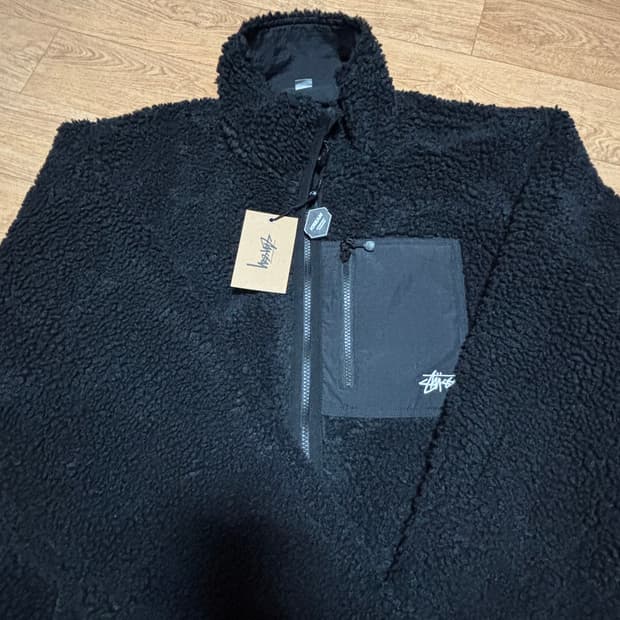 스투시 쉐르파 리버시블 자켓 블랙 XL