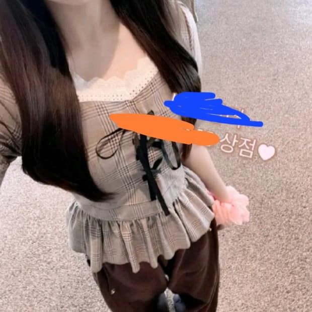 에블린 블라우스 빈티지 라떼갸루 히메갸루 갸루