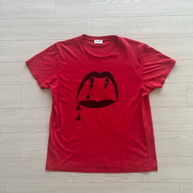 Saint Laurent Vampire Lips Graphic Tee
