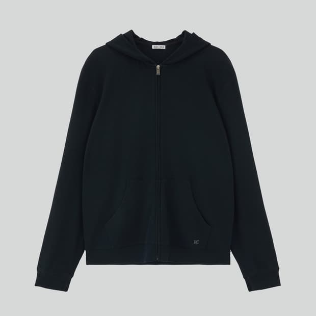 렉토 울 텐셀 집업 후드 블랙