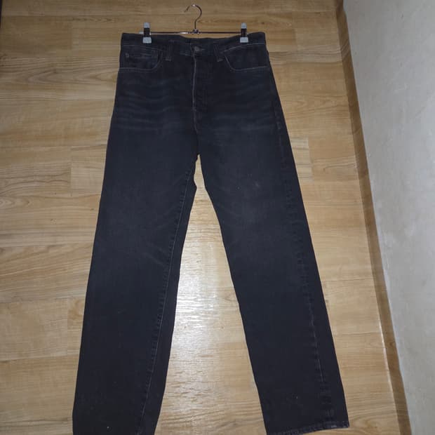 폴로 데님 흑청 스트레이트핏