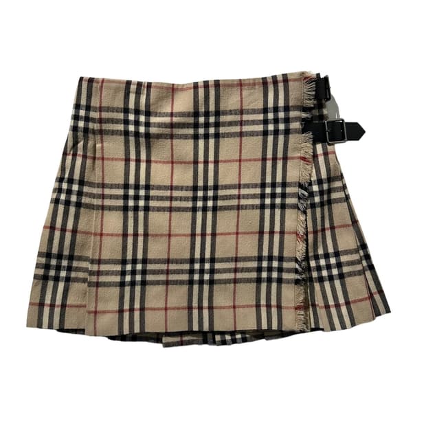 버버리 울 벨티드 노바체크 스커트