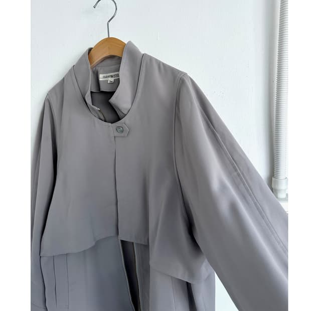 Double layer loose mid jacket