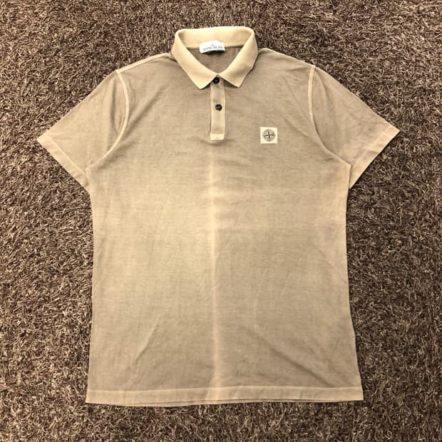 XL 스톤아일랜드 패치 로고 카라 반팔 티셔츠