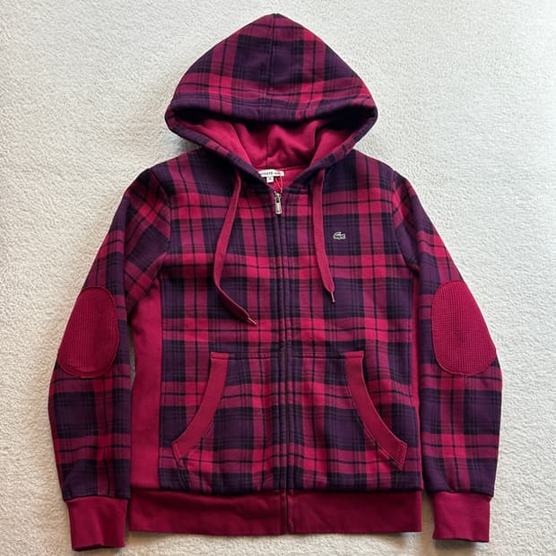 리코스테 체크 후드집업